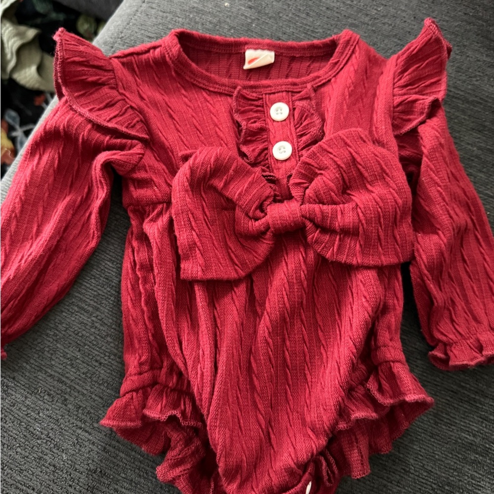 Red Ruffled Kids Top